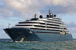 Das Kreuzfahrtschiff EVRIMA am 28. Juli 2026 im Kreuzfahrthafen Warnem&uuml;nde in der Hansestadt Rostock (Erstanlauf)