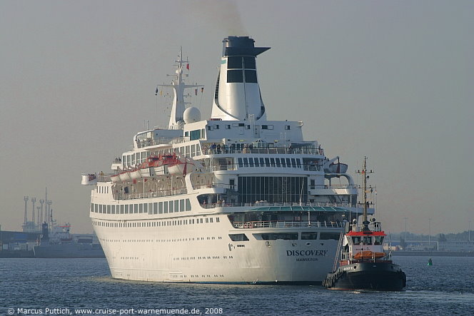 Das Kreuzfahrtschiff DISCOVERY am 02. September 2008 in der Hansestadt Rostock.