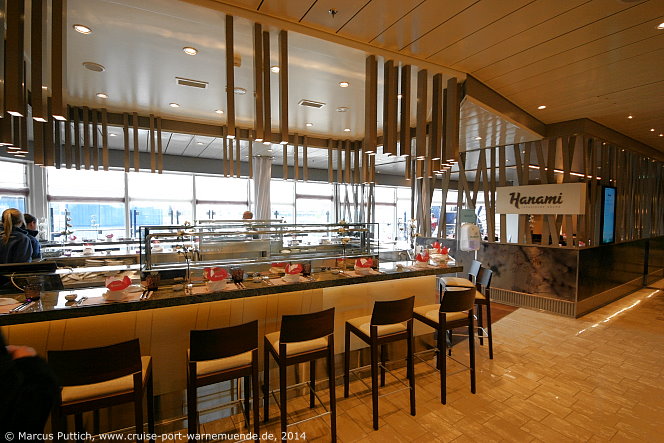 Kreuzfahrtschiff MEIN SCHIFF 3: Das Restaurant Hanami - Japanische Küche auf Deck 05 Pier.