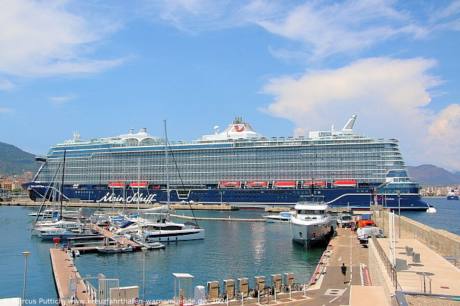 Das Kreuzfahrtschiff MEIN SCHIFF FLOW am 29. Juni 2026 in Ajaccio auf der Insel Korsika (Frankreich).