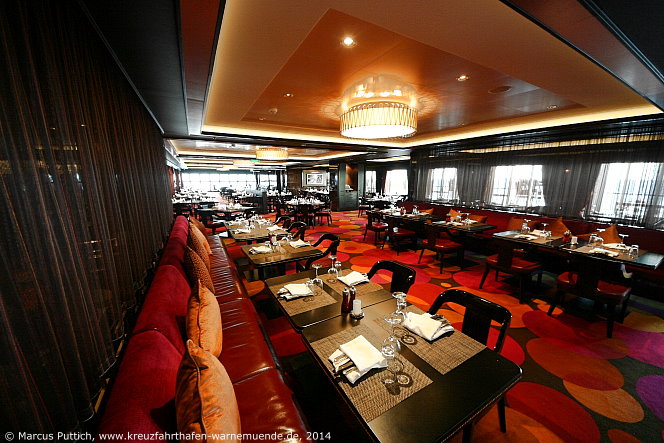 Kreuzfahrtschiff NORWEGIAN GETAWAY: Das Restaurant Cagney's Steakhouse auf Deck 08.