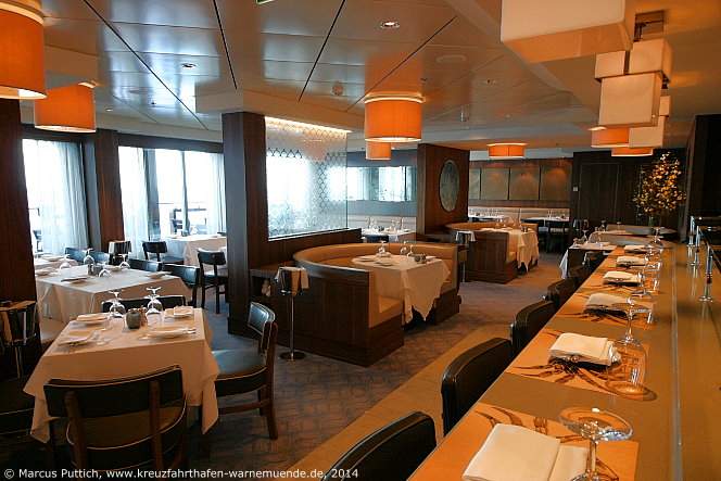 Kreuzfahrtschiff NORWEGIAN GETAWAY: Das Restaurant Ocean Blue by Geoffrey Zakarian auf Deck 08.
