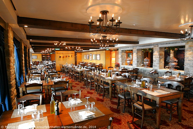 Kreuzfahrtschiff NORWEGIAN GETAWAY: Das La Cucina Italian Restaurant auf Deck 08.