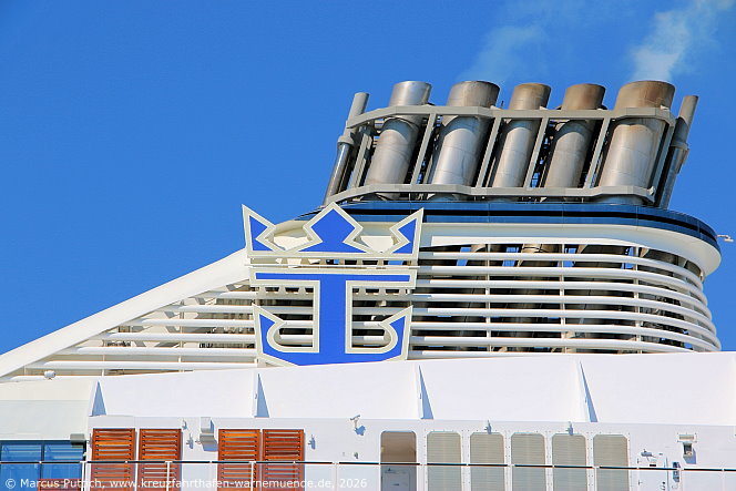 Das Kreuzfahrtschiff ODYSSEY OF THE SEAS von der Kreuzfahrtreederei Royal Caribbean International am 26. Juni 2026 in Civitavecchia (Italien).