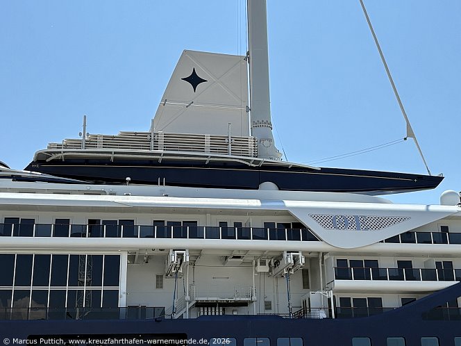 Das Kreuzfahrtschiff OE CORINTHIAN von der Kreuzfahrtreederei Orient Express Sailing Yachts am 30. Juni 2026 in Marseille (Frankreich).