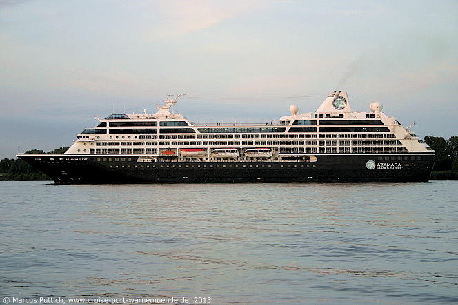 Das Kreuzfahrtschiff AZAMARA QUEST am 07. August 2013 in Hamburg (Deutschland).
